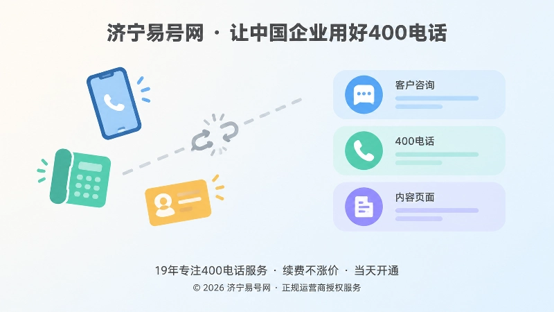 联系方式割裂与统一承接对比的扁平插画