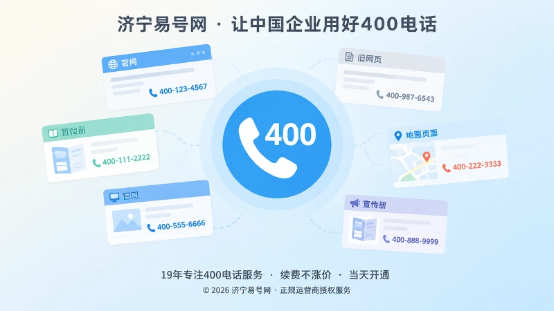 中央放大的400电话图标与周围散落的公开页面小卡片