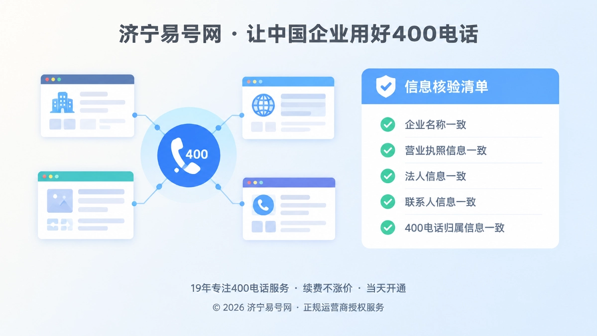 2026年济宁易号网推进400电话信息一致性维护机制